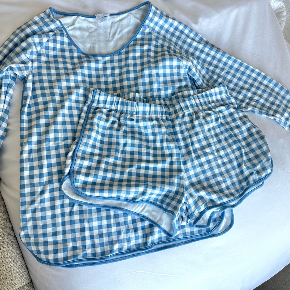 Blue gingham lake pjs